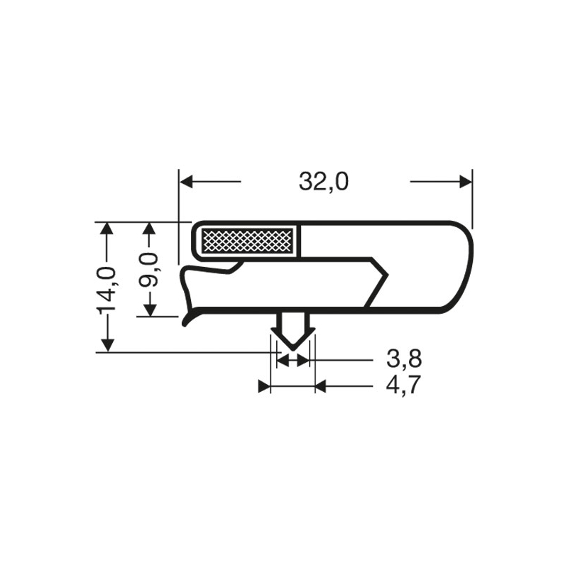 Joint de porte pour meubles frigo Magn&eacute;tique Gris - JPC-1530-050 - Linum