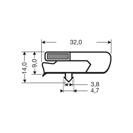 Joint de porte pour meubles frigo Magn&eacute;tique Gris - JPC-1530-050 - Linum