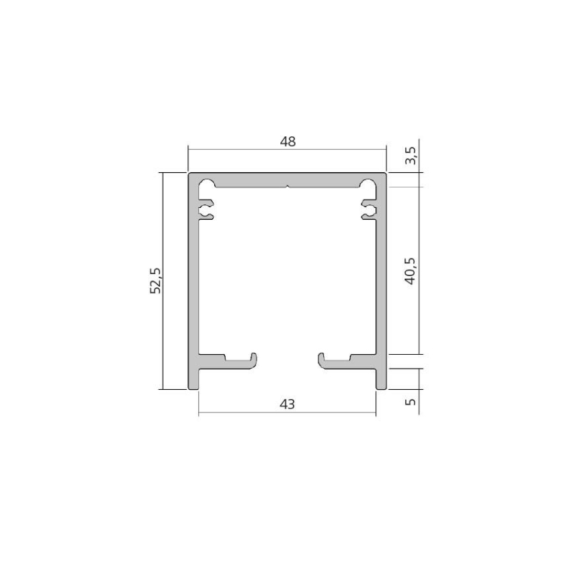 Profil de guidage en aluminium Finition E6/EV1 - 17222.10 - Linum
