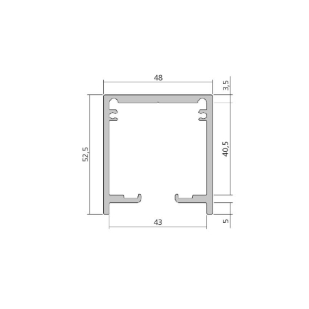 Profil de guidage en aluminium Finition E6/EV1 - 17222.10 - Linum
