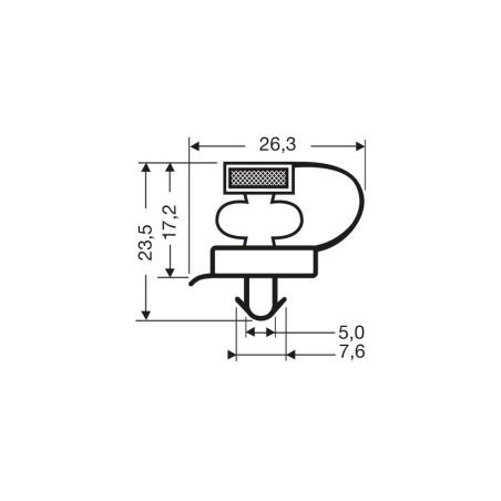 Joint de Porte Magn&eacute;tique pour Meubles Frigo - 2000mm - Linum