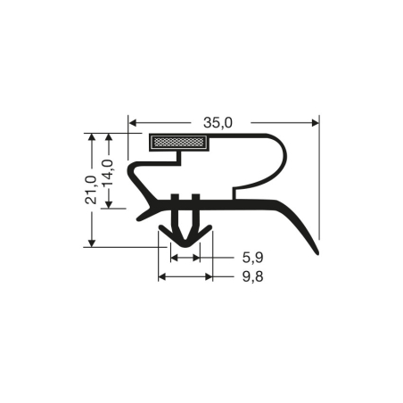 Joint Magn&eacute;tique pour Meubles Frigo - 2550mm/Long - JPC-2220-050 - Linum