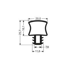 Joint de porte &agrave; clipser Performant - JPC-0200-050 - Linum