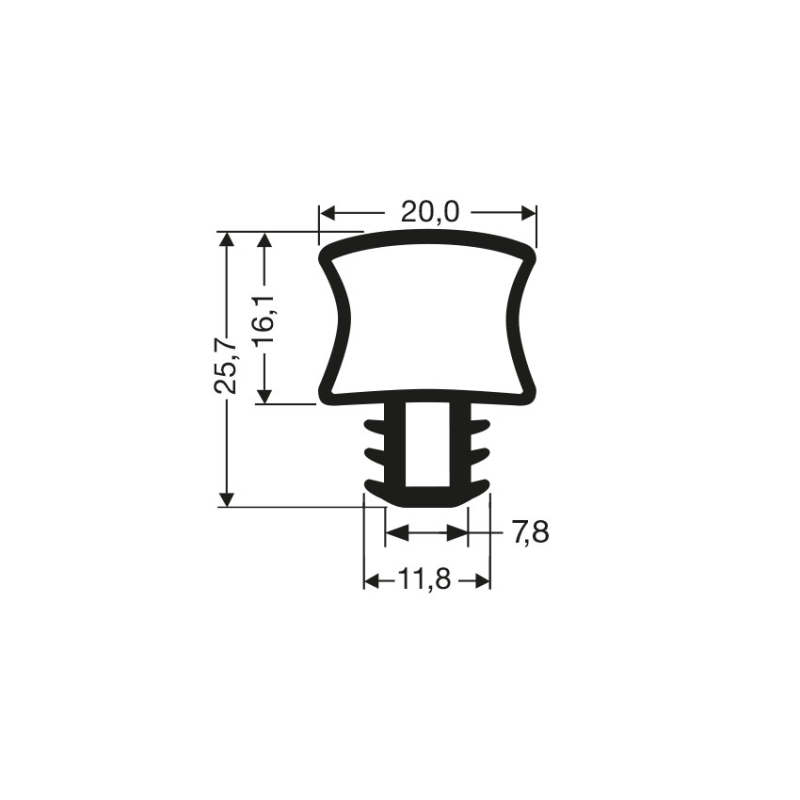 Joint de porte &agrave; clipser Performant - JPC-0200-050 - Linum
