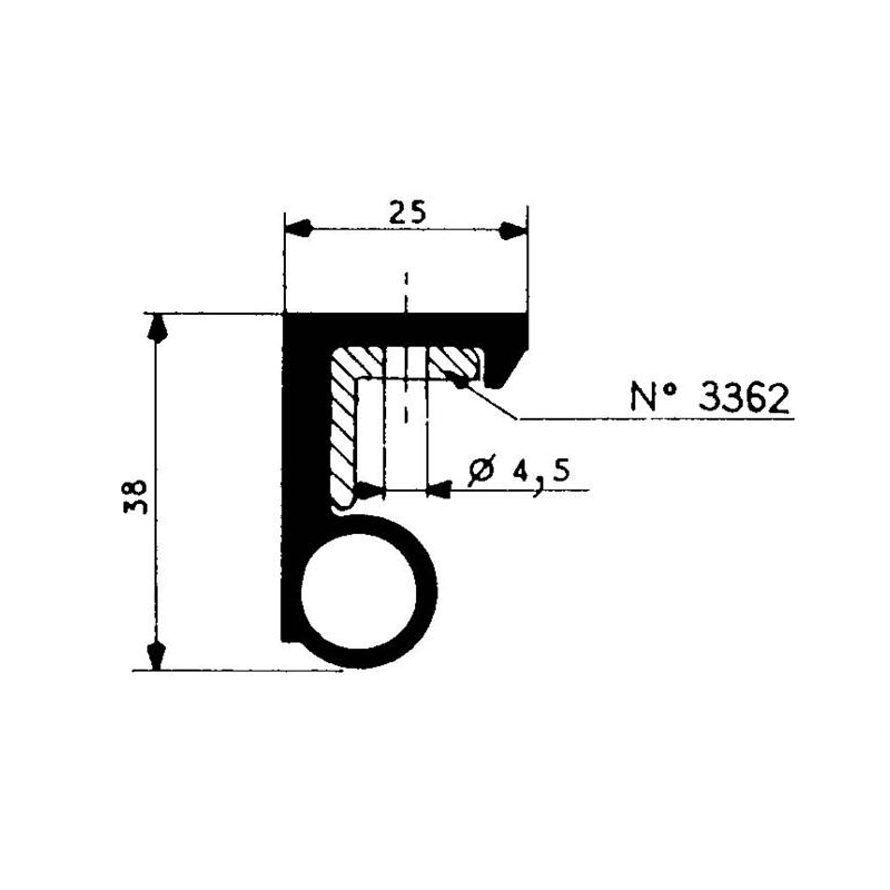 Joints de portes pour chambres froides Bourrelet en caoutchouc - FDG-3550-020 - Linum