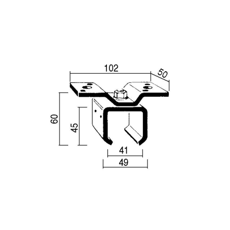 Syst&egrave;me Coulissant pour Constructions Inox Support de Rail Plafonnier - SRP-9017-000 - Linum