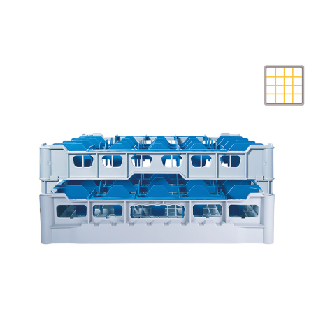 Casier &agrave; Verres 16 Compartiments pour Verres jusqu'&agrave; H:170mm &Oslash;113mm - DWF-5170-080 - Linum