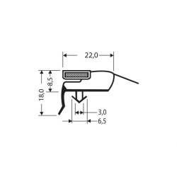Joint de porte magn&eacute;tique pour meubles frigo 2550mm - JPC-1400-050 - Linum