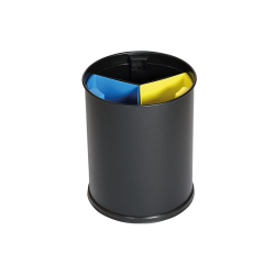 Poubelles rondes &agrave; compartiments Tri S&eacute;lectif Compact - WSS-0001-020 - Linum