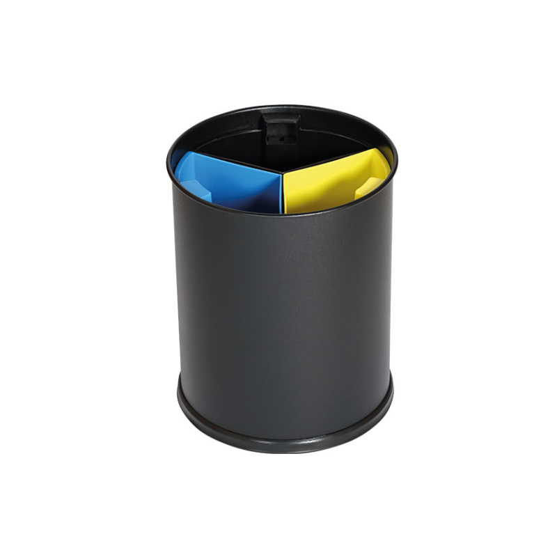 Poubelles rondes &agrave; compartiments Tri S&eacute;lectif Compact - WSS-0001-020 - Linum