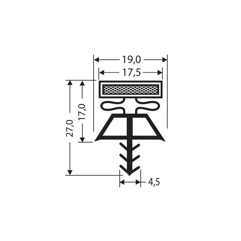 Joint de porte magn&eacute;tique - 2440mm de longueur - JPC-1490-050 - Linum