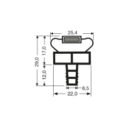 Joint de porte magn&eacute;tique pour meubles frigo - 2440mm - Linum