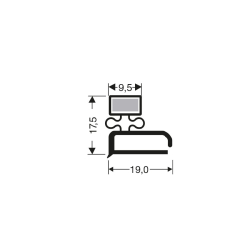 Joint de porte pour meubles frigo Profil Plat Aimant&eacute; - JPF-0250-050 - Linum