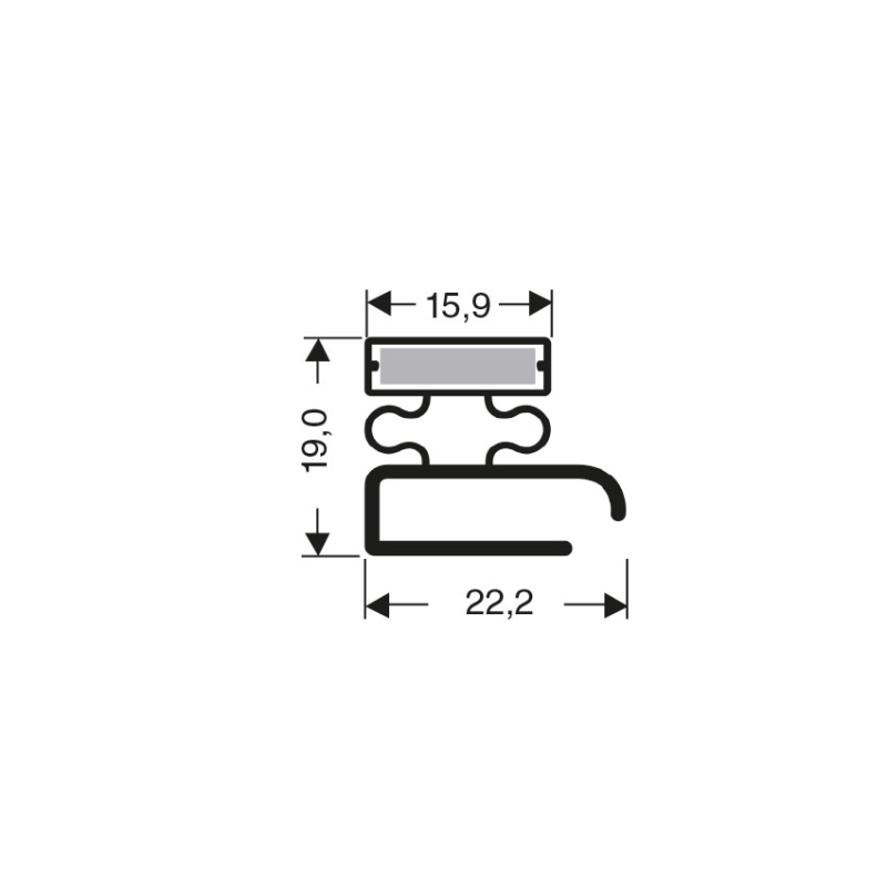 Joint de porte pour meubles frigo Profil Plat Aimant&eacute; - JPF-0260-050 - Linum