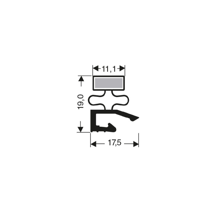 Joint de porte pour meubles frigo Profil Plat Aimant&eacute; - JPF-0270-050 - Linum