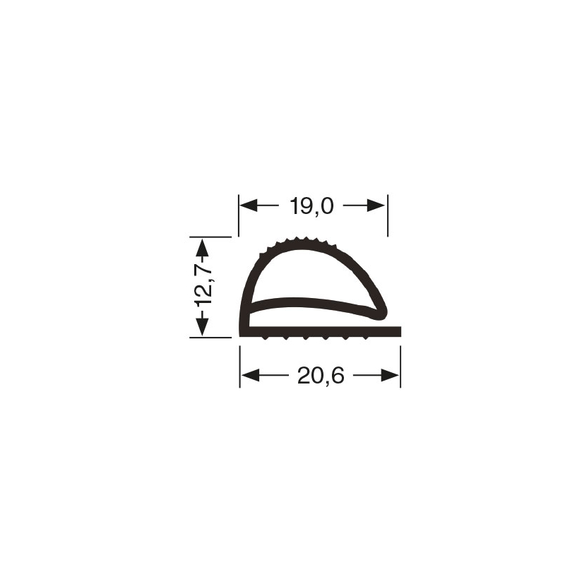 Joint de porte pour meubles frigo Profil Plat - JPF-0210-050 - Linum