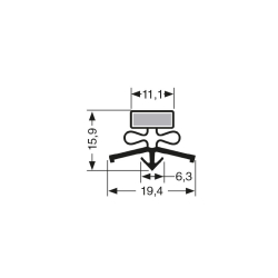 Joint de porte magn&eacute;tique avec aimant M18 - JPC-1630-020 - Linum