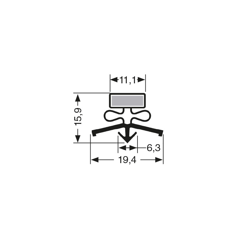Joint de porte magn&eacute;tique avec aimant M18 - JPC-1630-020 - Linum