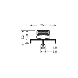 Joint de porte magn&eacute;tique pour meubles frigo - 2440MM/LNG M18 - JPC-1650-050 - Linum