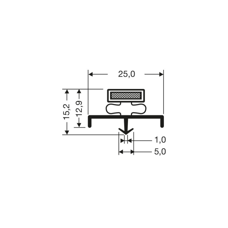Joint de porte magn&eacute;tique pour meubles frigo - 2440MM/LNG M18 - JPC-1650-050 - Linum