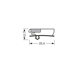 Joint de porte magn&eacute;tique pour meubles frigo - 2440mm - JPC-1690-020 - Linum