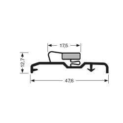 Joint de porte magn&eacute;tique Noir 2440mm - JPC-1700-020 - Linum