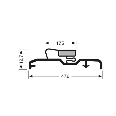 Joint de porte magn&eacute;tique Noir 2440mm - JPC-1700-020 - Linum