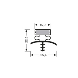 Joint de Porte Magn&eacute;tique Profil PVC 2440mm - JPC-1800-050 - Linum
