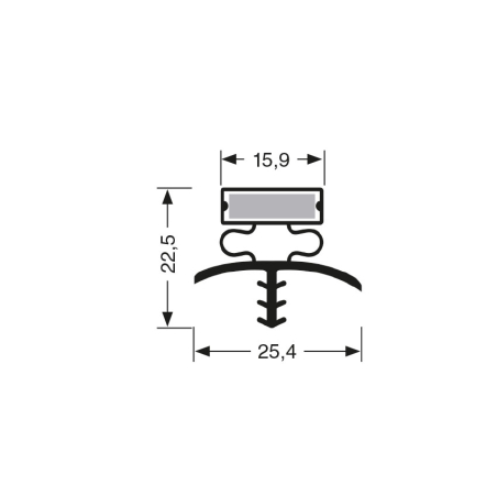 Joint de Porte Magn&eacute;tique Profil PVC 2440mm - JPC-1800-050 - Linum