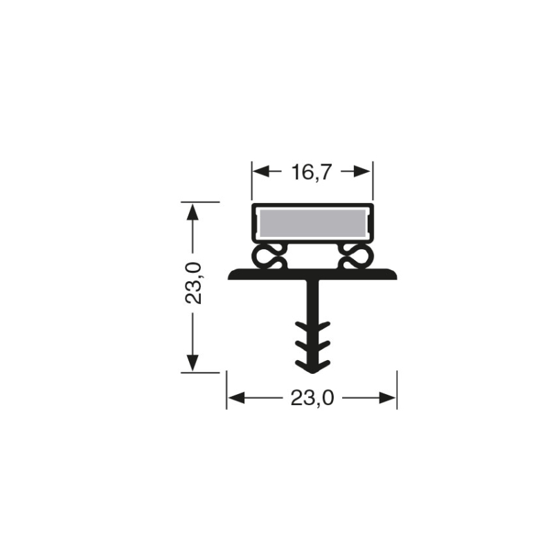 Joint de porte magn&eacute;tique pour meubles frigo - 2440mm - JPC-1820-050 - Linum