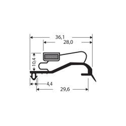 Joint de Porte Magn&eacute;tique pour Meubles Frigo - 2700mm/LNG - JPC-1380-020 - Linum