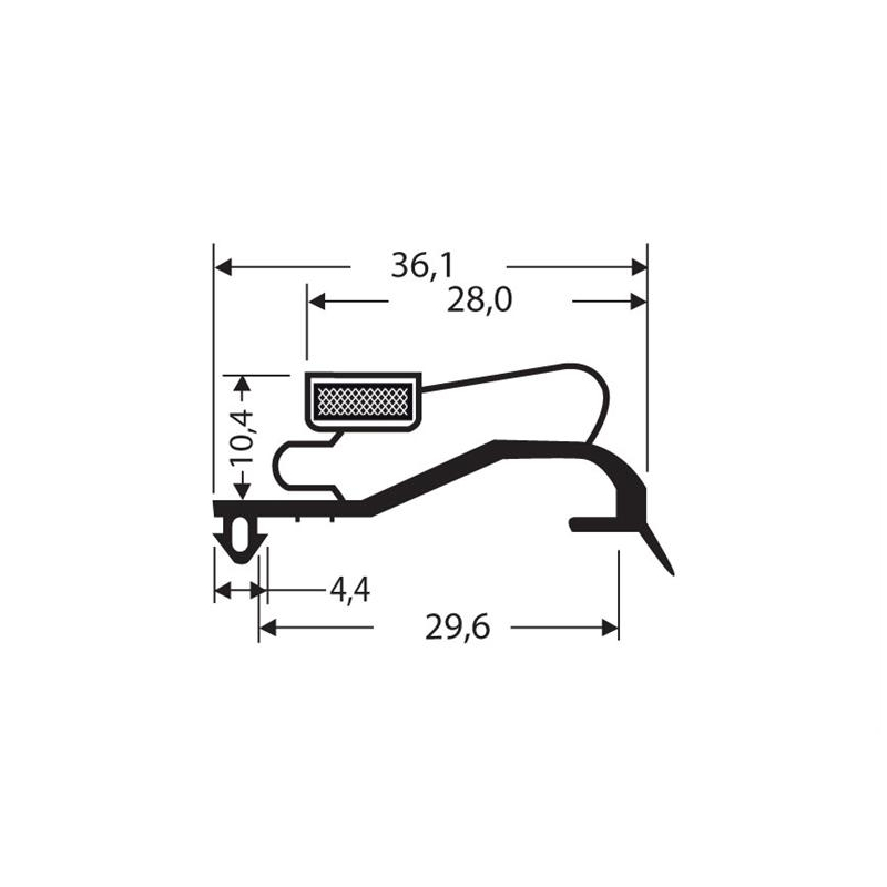 Joint de Porte Magn&eacute;tique pour Meubles Frigo - 2700mm/LNG - JPC-1380-020 - Linum