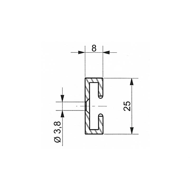 Raidisseur en aluminium pour joint de porte - FDG-2962-000 - Linum