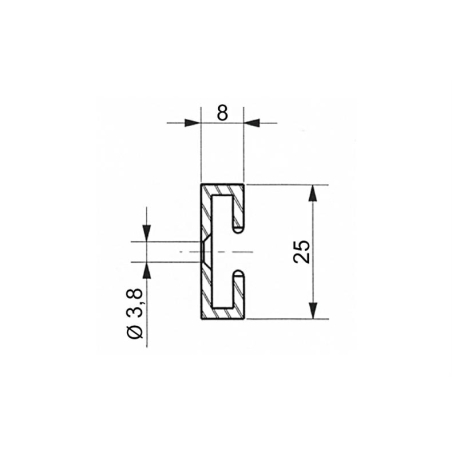 Raidisseur en aluminium pour joint de porte - FDG-2962-000 - Linum