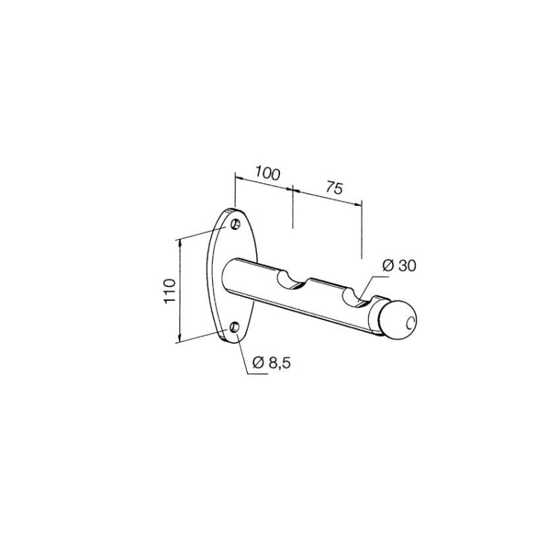 Penderie murale en saillie 175mm pour chambres froides - CHB-3073-852 - Linum