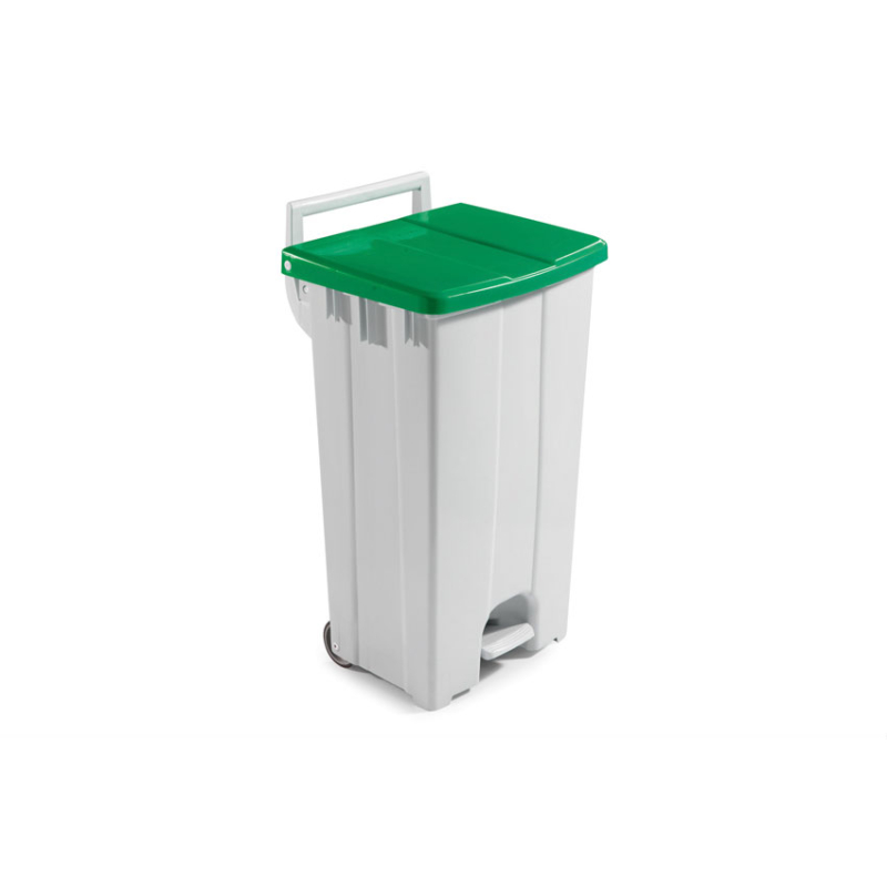 Poubelle &agrave; p&eacute;dale et couvercle color&eacute; 90 L - WPP-0090-040 - Linum