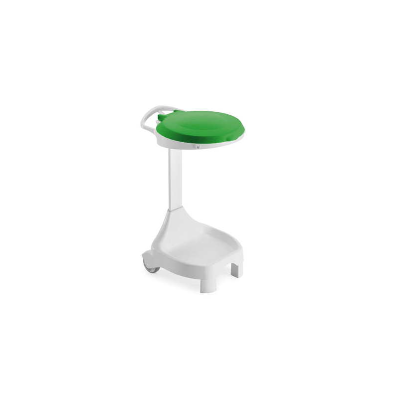 Support Sac Poubelle Mobile 120L Avec Couvercle Vert - WPP-2120-040 - Linum
