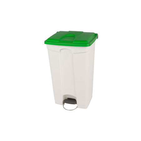 Poubelle rectangulaire &agrave; p&eacute;dale 90L Corps blanc + couvercle - WPB-3090-040 - Linum