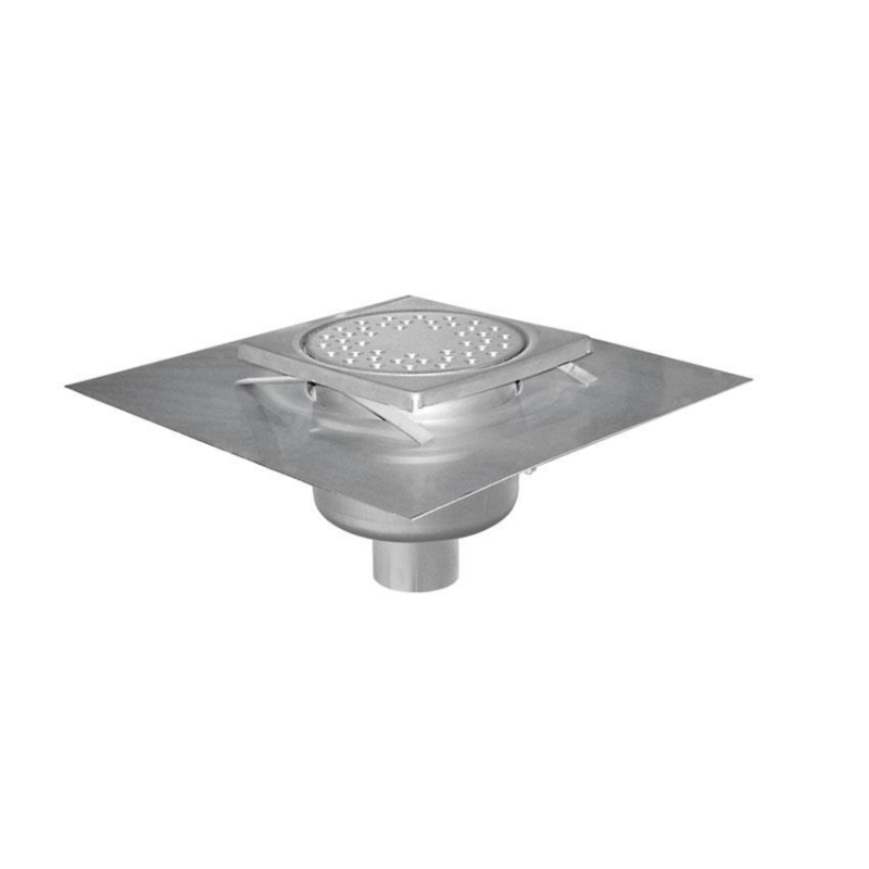 Siphon de sol en inox 150x150mm avec sortie verticale - FMC-2105-000 - Linum
