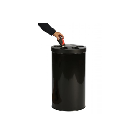 Collecteur &agrave; Gobelets 40L en M&eacute;tal avec R&eacute;ceptacle pour Cuill&egrave;res - CPC-0001-020 - Linum