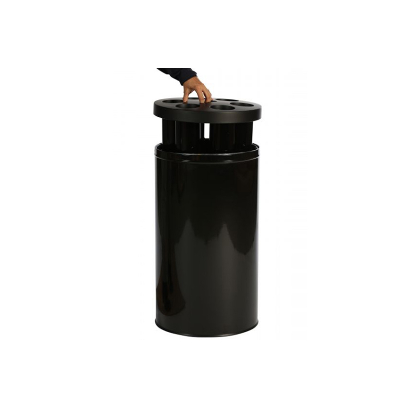 Collecteur &agrave; Gobelets 40L en M&eacute;tal avec R&eacute;ceptacle pour Cuill&egrave;res - CPC-0001-020 - Linum