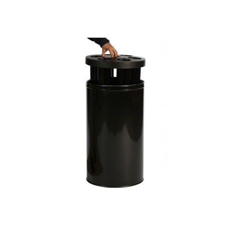 Collecteur &agrave; Gobelets 40L en M&eacute;tal avec R&eacute;ceptacle pour Cuill&egrave;res - CPC-0001-020 - Linum
