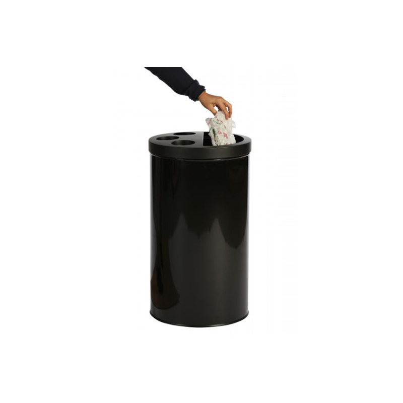 Poubelle combin&eacute;e 40L m&eacute;tal pour gobelets et d&eacute;chets g&eacute;n&eacute;raux - CPC-0002-020 - Linum