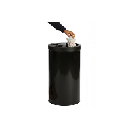 Poubelle combin&eacute;e 40L m&eacute;tal pour gobelets et d&eacute;chets g&eacute;n&eacute;raux - CPC-0002-020 - Linum