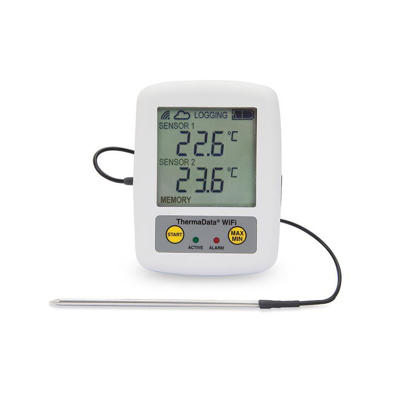 Enregistreur de Temp&eacute;rature ThermoData WiFi avec Capteur Fixe - ETI-3821-000 - Linum
