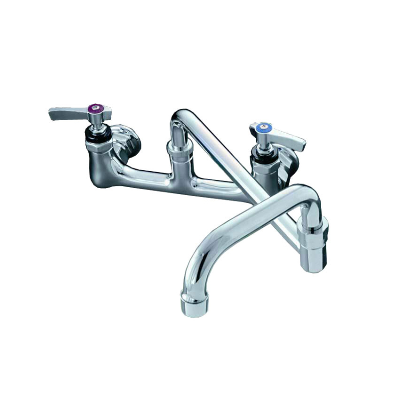 Robinet M&eacute;langeur Bi-Trou - Quart de Tour - Fixation Murale - 450mm - LKE-1447-000 - Linum