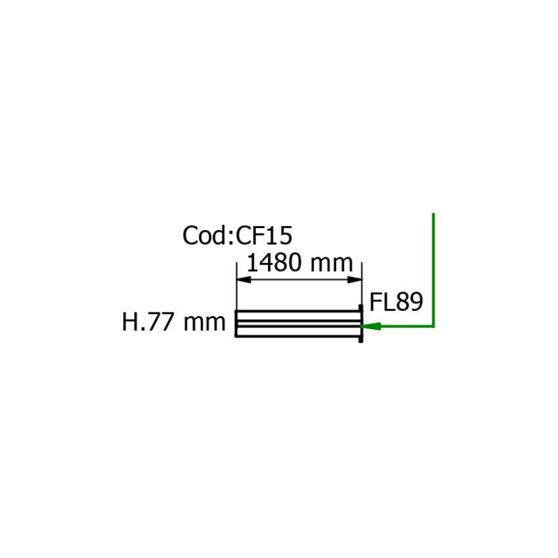 Caniveau de drainage en inox Modulaire 1480mm - CF15 - Linum
