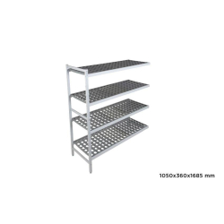 Rayon d'accolage 4 Niveaux avec Clayettes Perfor&eacute;es - FRA-4340-000 - Linum