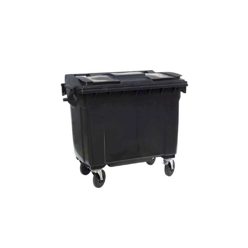 Conteneur &agrave; d&eacute;chets 4 roues pivotantes - 660L - Linum