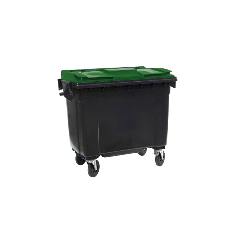 Conteneur &agrave; d&eacute;chets 4 roues pivotantes - 660L - Linum